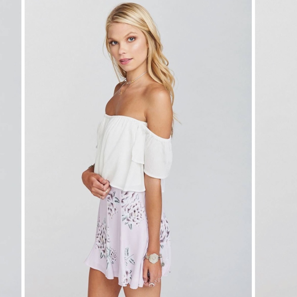 SHOW ME YOUR MUMU Floral Lavender High waisted Skirt Size S